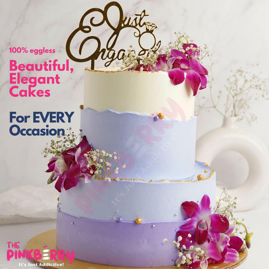 Elegant Anniversary / Wedding / Engagement Themed Cake [Eggless]