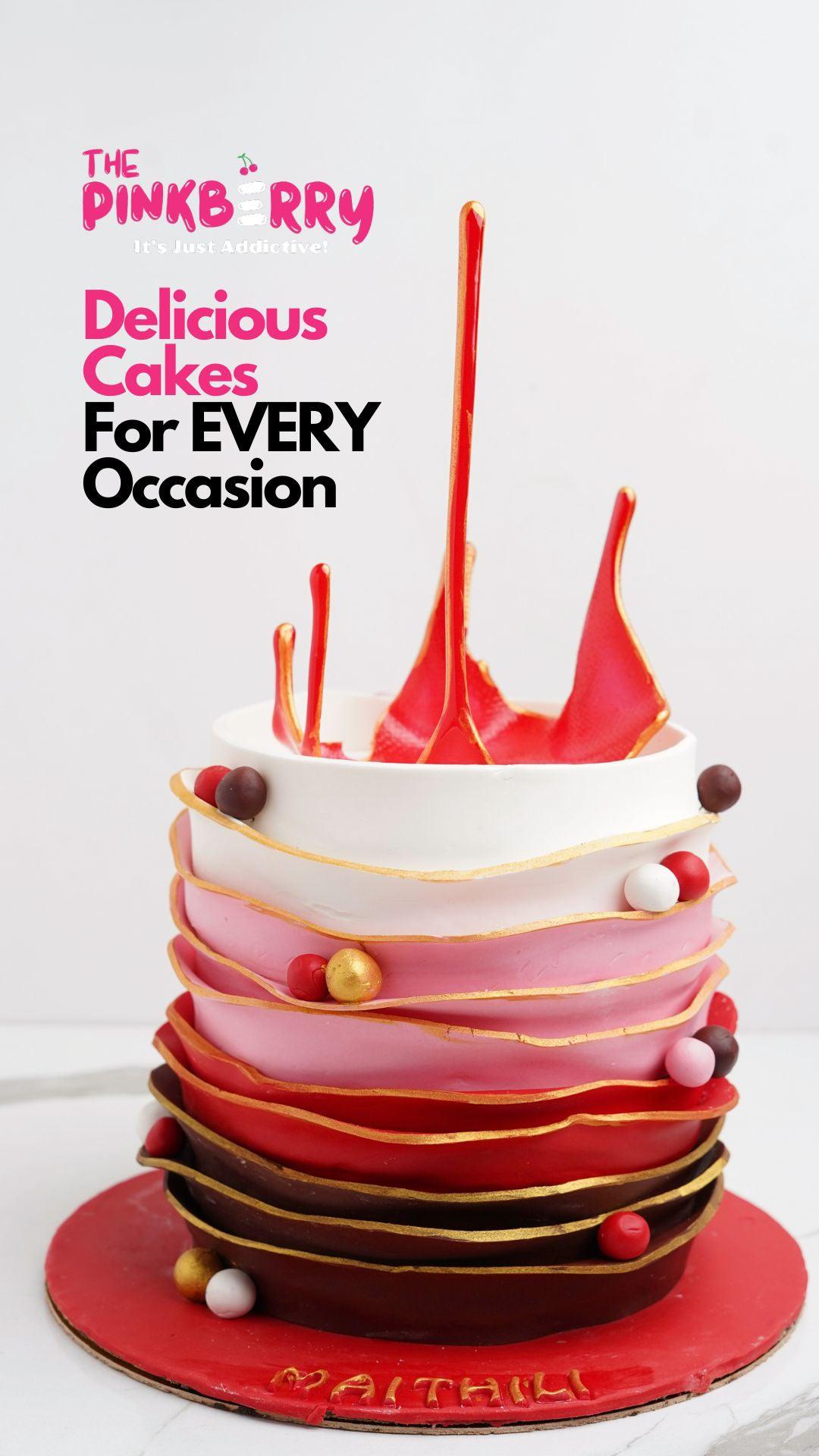 Abstract Layered Themed Cake [Eggless]