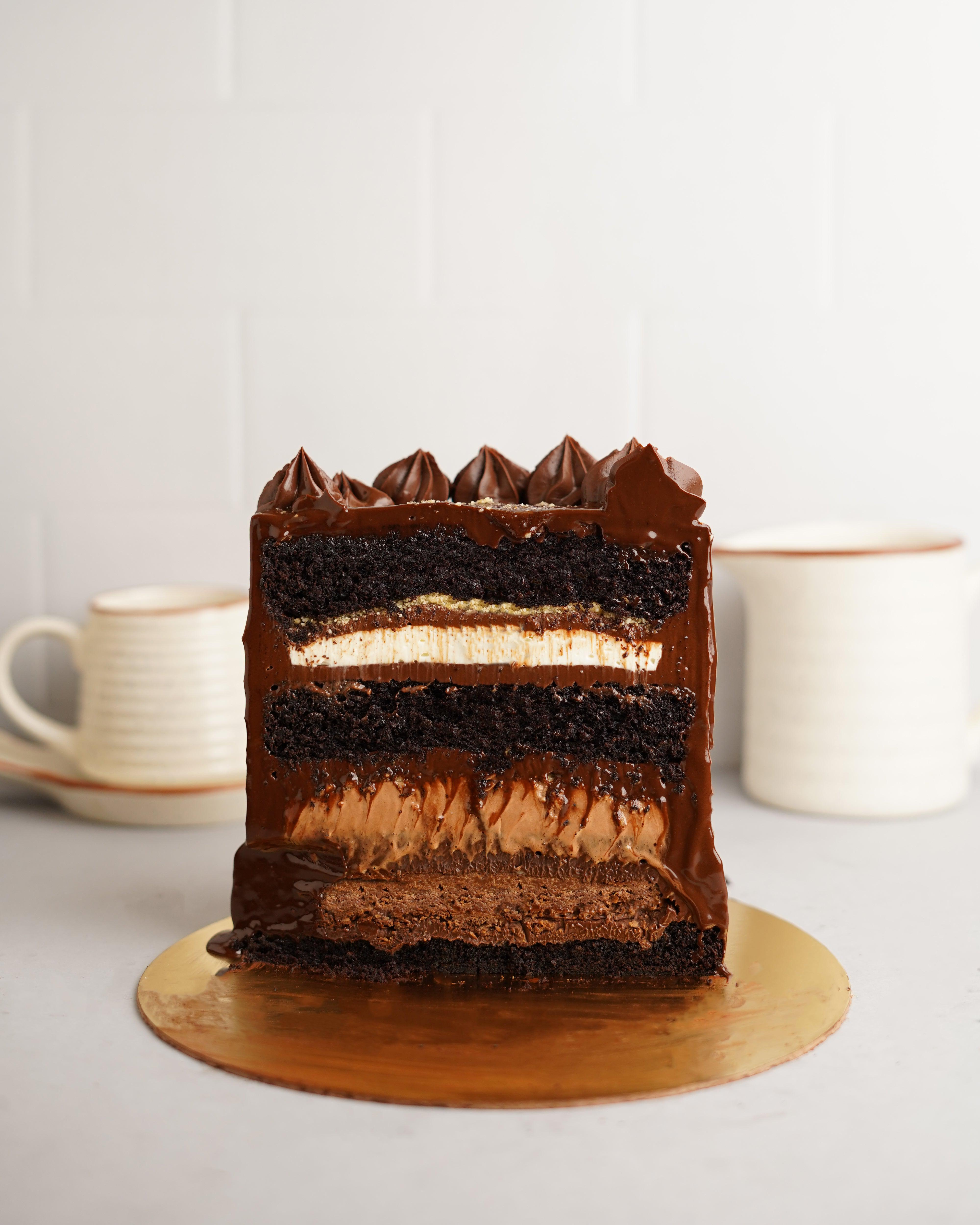 7 Layer Belgian Chocolate Cake – The Pink Berry